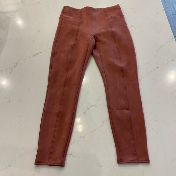 Spanx Faux Suede Leggings Rich Rose Pink‎ Size Medium - Picture 5 of 10